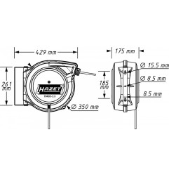 Elektrības pagarinātājs uz spoles 3x2.5mm² 20m 9040D-2.5 HAZET